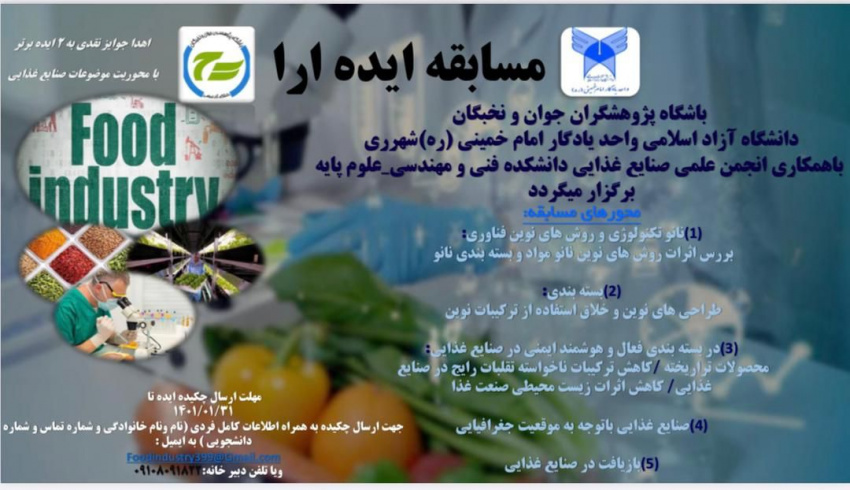 ۱- نانو تکنولوژی ۲- طراحی های نوین و خلاق ۳- بسته بندی فعال و هوشمند